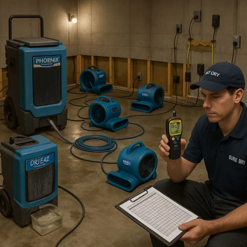 Structural Drying and Dehumidification process in Allen Parish, LA